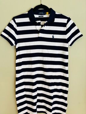 Ralph Lauren Navy and White Striped Polo Dress
